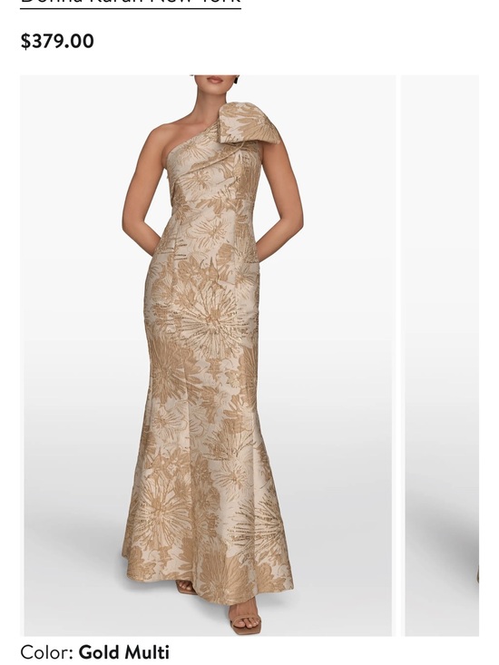 Donna Karan Dresses & Skirts - Donna Karan One-Shoulder Gold Multi Floral Gown - Mother of the Bride or Groom